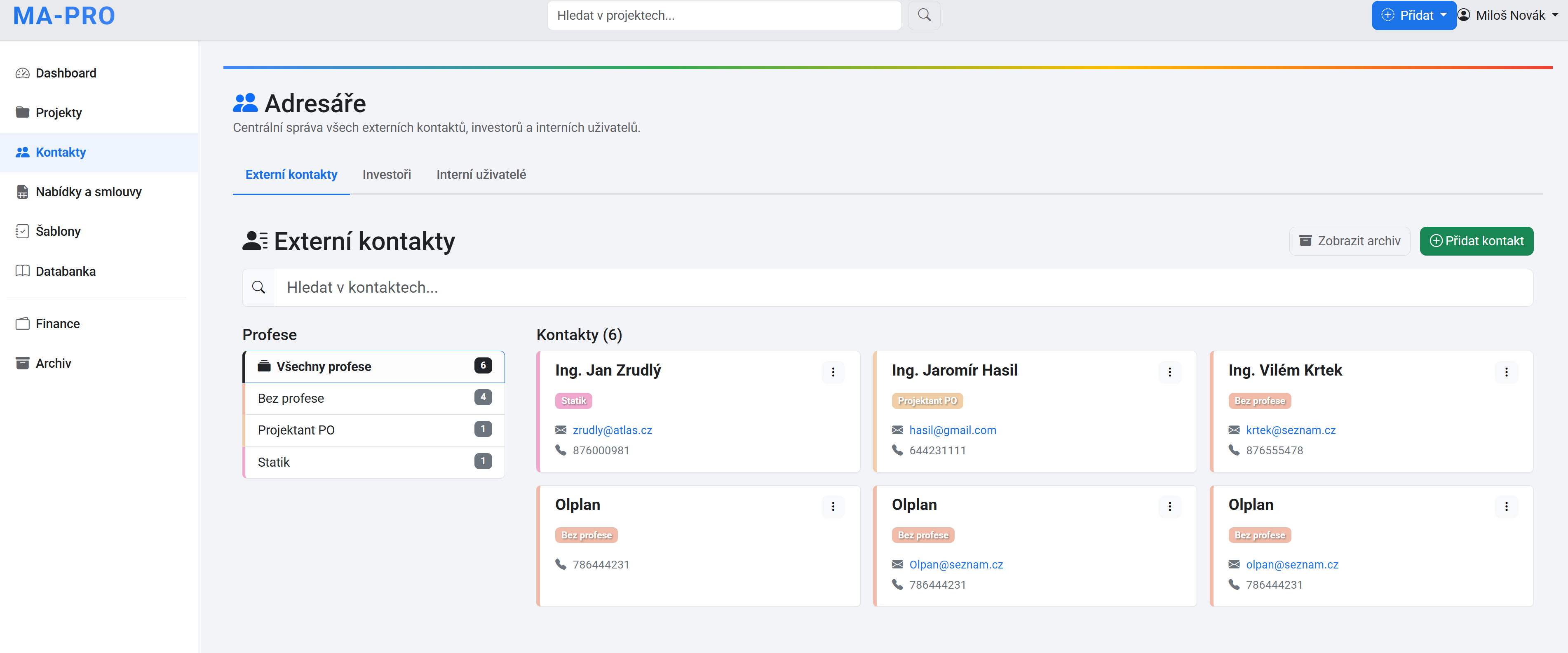Obrázek pro kontakty a komunikaci