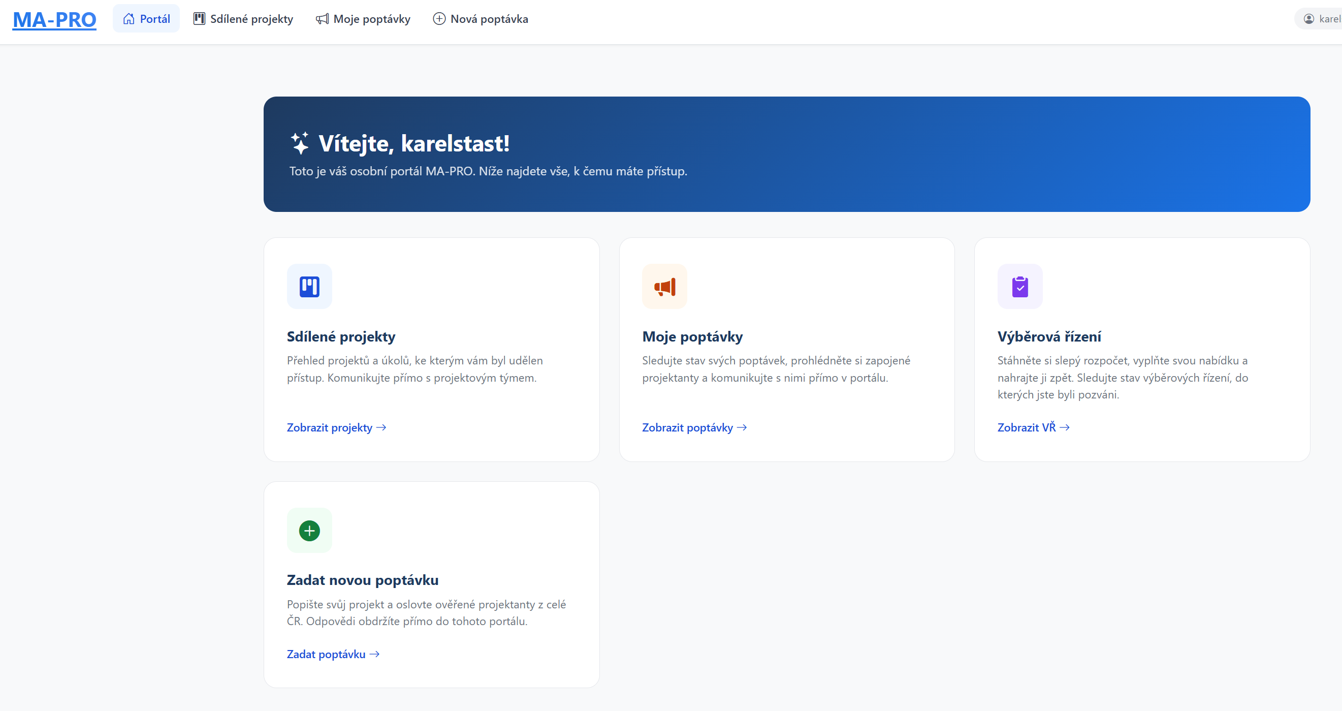 MA-PRO B2B Tržiště – poptávky od investorů